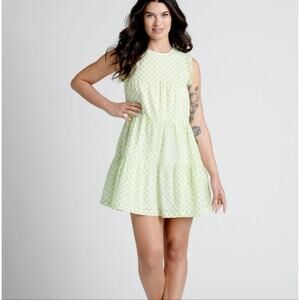 NEW Modcloth Day Tripping Floral Crochet Eyelet Flower Fields Trapeze Mini Dress